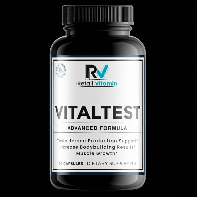 Vitaltest Daily Supplement - 60 Capsules bottle with blue RetailVitamin label