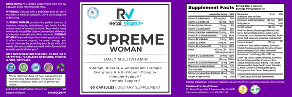 Supreme Woman Daily Multivitamin - 60 Capsules — alternate view