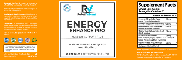 Energy Enhance Pro Daily Supplement - 60 Capsules — alternate view